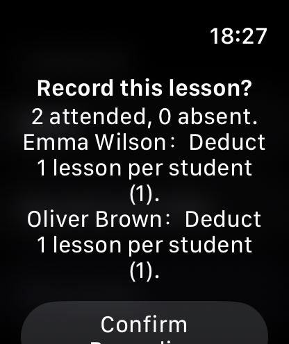Apple Watch quick lesson completion screen